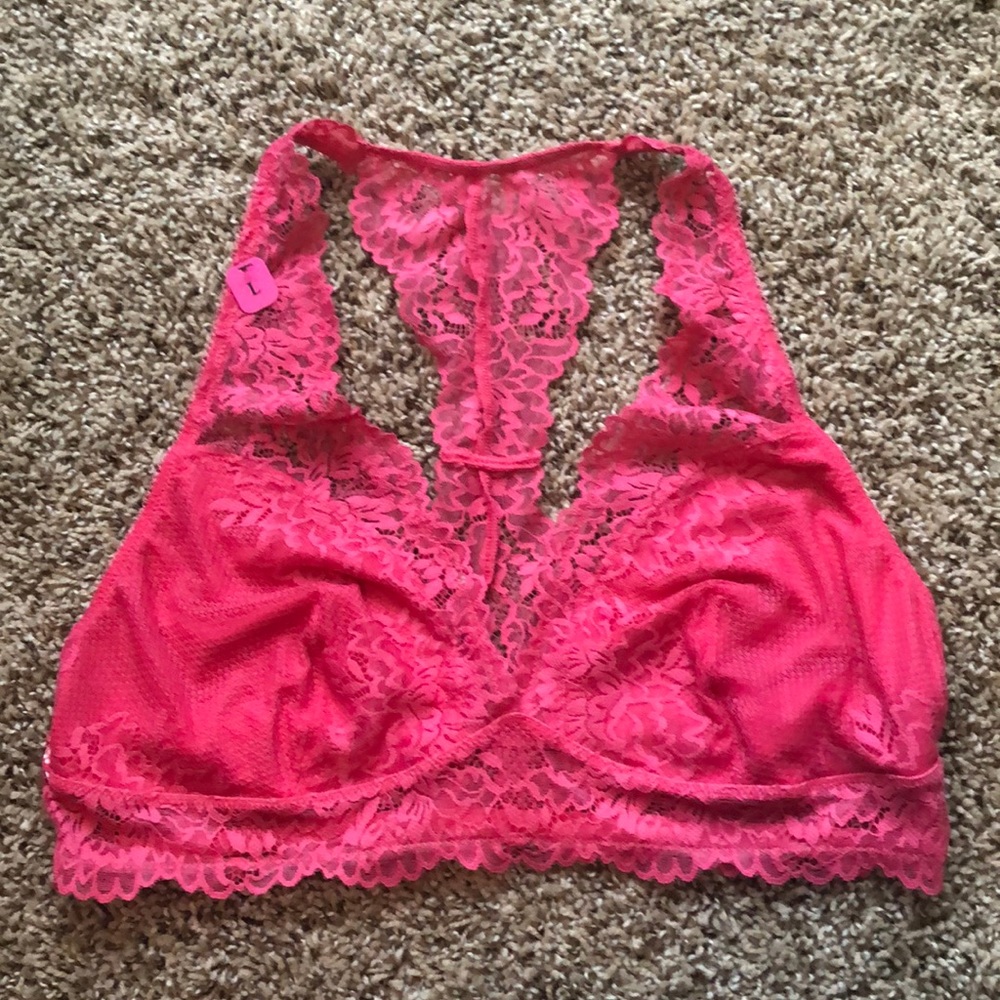 Pink lace bralette